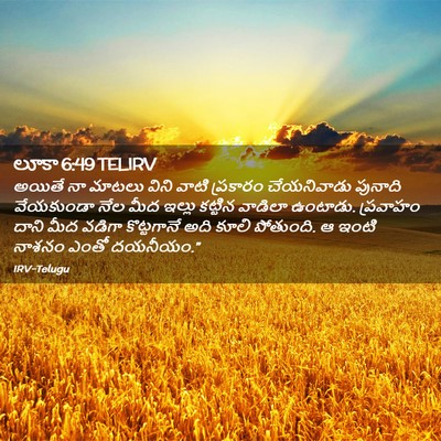Picture 02 - లూకా 6:49 TELIRV - అయితే నా మాటలు - Bible Verse Picture