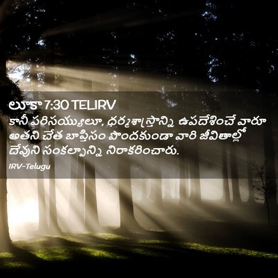 Picture 02 - లూకా 7:30 TELIRV - కానీ పరిసయ్యులూ, - Bible Verse Picture