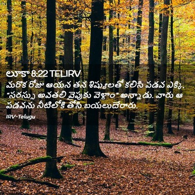 Picture 02 - లూకా 8:22 TELIRV - మరొక రోజు ఆయన తన - Bible Verse Picture