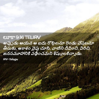 Picture 02 - లూకా 9:16 TELIRV - అప్పుడు ఆయన ఆ ఐదు - Bible Verse Picture