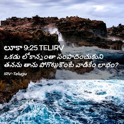 Picture 02 - లూకా 9:25 TELIRV - ఒకడు లోకాన్నంతా - Bible Verse Picture