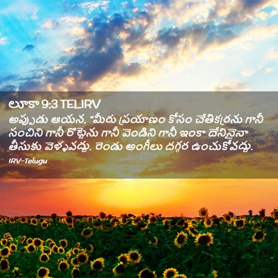 Picture 02 - లూకా 9:3 TELIRV - అప్పుడు ఆయన, “మీరు - Bible Verse Picture