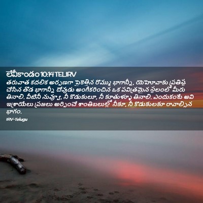 Picture 02 - లేవీకాండం 10:14 TELIRV - తరువాత కదలిక - Bible Verse Picture