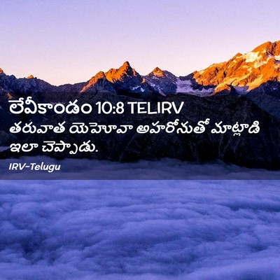 Picture 02 - లేవీకాండం 10:8 TELIRV - తరువాత యెహోవా - Bible Verse Picture