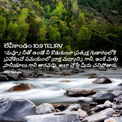 Picture 02 - లేవీకాండం 10:9 TELIRV - “నువ్వూ నీతో ఉండే - Bible Verse Picture