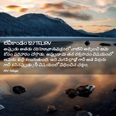 Picture 02 - లేవీకాండం 12:7 TELIRV - అప్పుడు అతడు - Bible Verse Picture