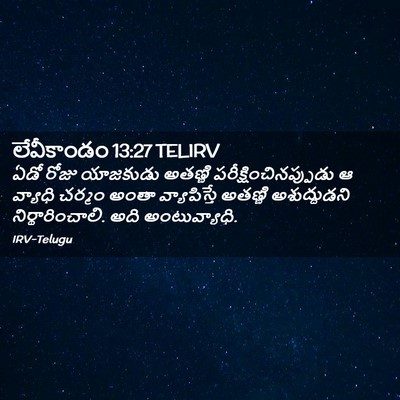 Picture 02 - లేవీకాండం 13:27 TELIRV - ఏడో రోజు యాజకుడు - Bible Verse Picture