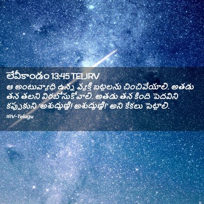 Picture 02 - లేవీకాండం 13:45 TELIRV - ఆ అంటువ్యాధి ఉన్న - Bible Verse Picture