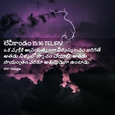 Picture 02 - లేవీకాండం 15:16 TELIRV - ఒక వ్యక్తికి - Bible Verse Picture