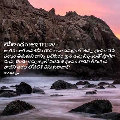 Picture 02 - లేవీకాండం 16:12 TELIRV - ఆ తరువాత అహరోను - Bible Verse Picture