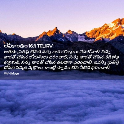 Picture 02 - లేవీకాండం 16:4 TELIRV - అతడు ప్రతిష్ట - Bible Verse Picture