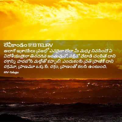 Picture 02 - లేవీకాండం 17:13 TELIRV - అలాగే ఇశ్రాయేలు - Bible Verse Picture