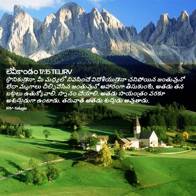 Picture 02 - లేవీకాండం 17:15 TELIRV - స్థానికుడైనా, మీ - Bible Verse Picture
