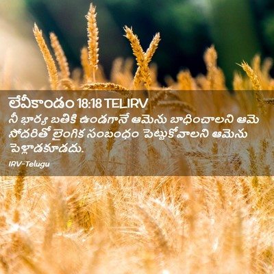 Picture 02 - లేవీకాండం 18:18 TELIRV - నీ భార్య బతికి - Bible Verse Picture