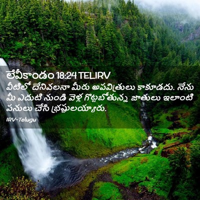 Picture 02 - లేవీకాండం 18:24 TELIRV - వీటిలో దేనివలనా - Bible Verse Picture