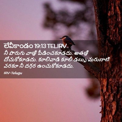 Picture 02 - లేవీకాండం 19:13 TELIRV - నీ పొరుగు వాణ్ణి - Bible Verse Picture