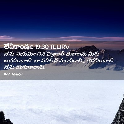 Picture 02 - లేవీకాండం 19:30 TELIRV - నేను నియమించిన - Bible Verse Picture