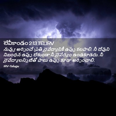 Picture 02 - లేవీకాండం 2:13 TELIRV - నువ్వు అర్పించే - Bible Verse Picture