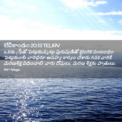 Picture 02 - లేవీకాండం 20:13 TELIRV - ఒకడు స్త్రీతో - Bible Verse Picture