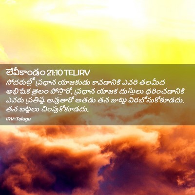 Picture 02 - లేవీకాండం 21:10 TELIRV - సోదరుల్లో ప్రధాన - Bible Verse Picture