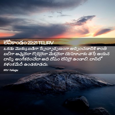 Picture 02 - లేవీకాండం 22:21 TELIRV - ఒకడు మొక్కుబడిగా - Bible Verse Picture