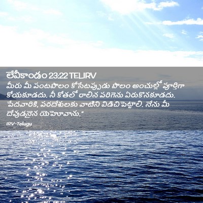 Picture 02 - లేవీకాండం 23:22 TELIRV - మీరు మీ పంటపొలం - Bible Verse Picture