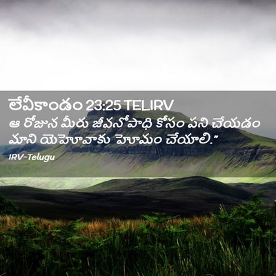 Picture 02 - లేవీకాండం 23:25 TELIRV - ఆ రోజున మీరు - Bible Verse Picture