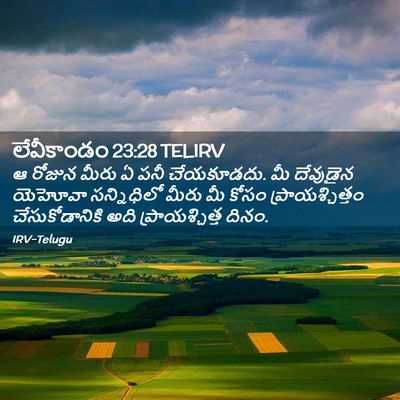 Picture 02 - లేవీకాండం 23:28 TELIRV - ఆ రోజున మీరు ఏ పనీ - Bible Verse Picture
