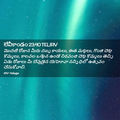 Picture 02 - లేవీకాండం 23:40 TELIRV - మొదటి రోజున మీరు - Bible Verse Picture