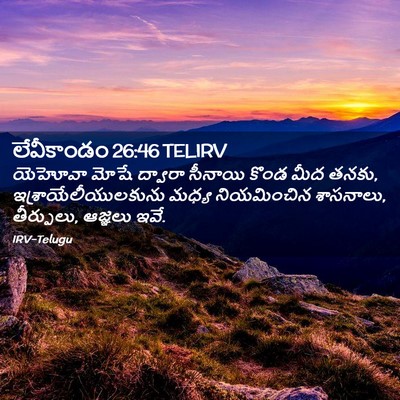 Picture 02 - లేవీకాండం 26:46 TELIRV - యెహోవా మోషే - Bible Verse Picture