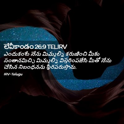 Picture 02 - లేవీకాండం 26:9 TELIRV - ఎందుకంటే నేను - Bible Verse Picture