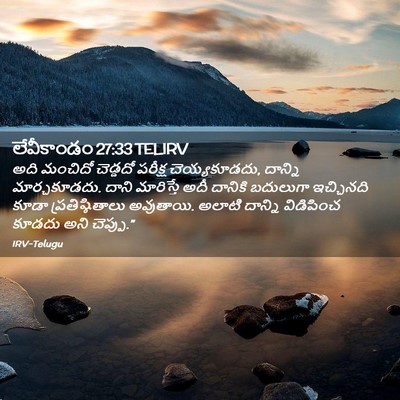 Picture 02 - లేవీకాండం 27:33 TELIRV - అది మంచిదో - Bible Verse Picture