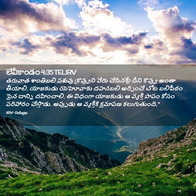Picture 02 - లేవీకాండం 4:35 TELIRV - తరువాత శాంతిబలి - Bible Verse Picture