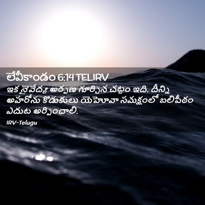 Picture 02 - లేవీకాండం 6:14 TELIRV - ఇక నైవేద్య అర్పణ - Bible Verse Picture