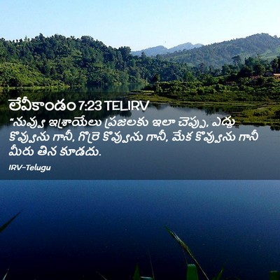 Picture 02 - లేవీకాండం 7:23 TELIRV - “నువ్వు ఇశ్రాయేలు - Bible Verse Picture