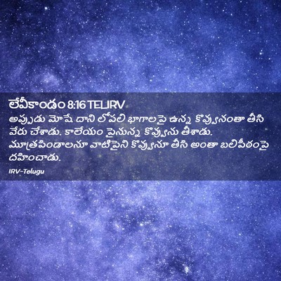 Picture 02 - లేవీకాండం 8:16 TELIRV - అప్పుడు మోషే దాని - Bible Verse Picture