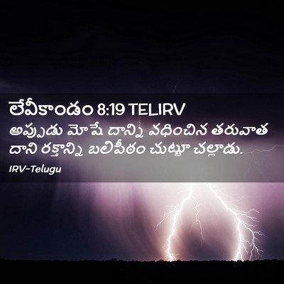 Picture 02 - లేవీకాండం 8:19 TELIRV - అప్పుడు మోషే - Bible Verse Picture