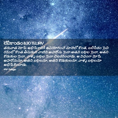 Picture 02 - లేవీకాండం 8:30 TELIRV - తరువాత మోషే - Bible Verse Picture