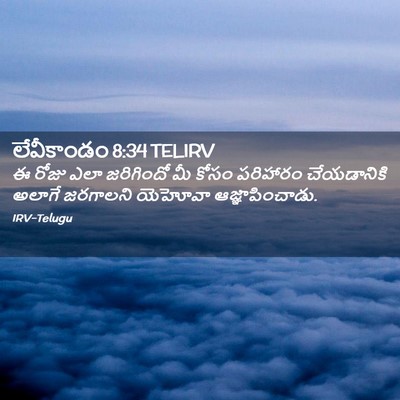 Picture 02 - లేవీకాండం 8:34 TELIRV - ఈ రోజు ఎలా - Bible Verse Picture