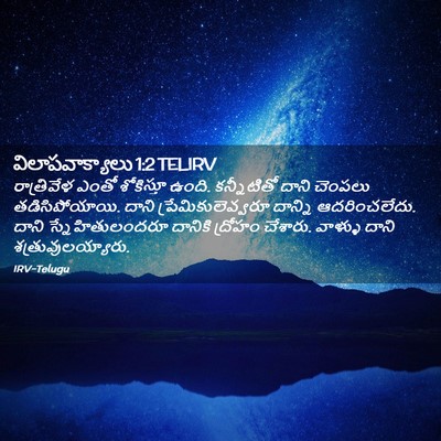 Picture 02 - విలాపవాక్యాలు 1:2 TELIRV - రాత్రివేళ ఎంతో - Bible Verse Picture