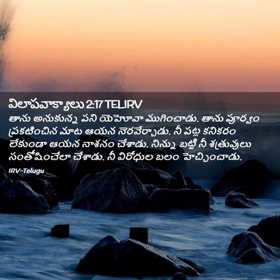 Picture 02 - విలాపవాక్యాలు 2:17 TELIRV - తాను అనుకున్న పని - Bible Verse Picture