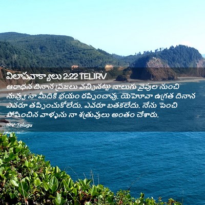 Picture 02 - విలాపవాక్యాలు 2:22 TELIRV - ఆరాధన దినాన - Bible Verse Picture