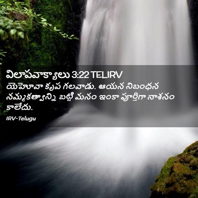 Picture 02 - విలాపవాక్యాలు 3:22 TELIRV - యెహోవా కృప గలవాడు. - Bible Verse Picture