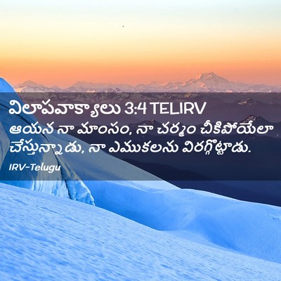 Picture 02 - విలాపవాక్యాలు 3:4 TELIRV - ఆయన నా మాంసం, నా - Bible Verse Picture