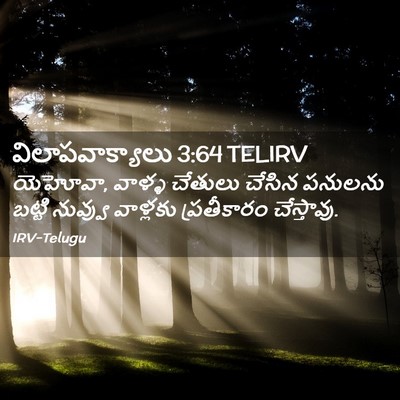 Picture 02 - విలాపవాక్యాలు 3:64 TELIRV - యెహోవా, వాళ్ళ - Bible Verse Picture
