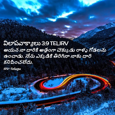 Picture 02 - విలాపవాక్యాలు 3:9 TELIRV - ఆయన నా దారికి - Bible Verse Picture