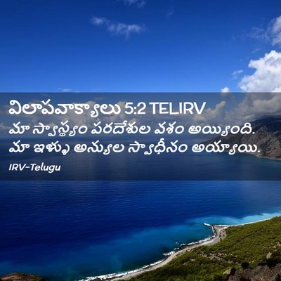 Picture 02 - విలాపవాక్యాలు 5:2 TELIRV - మా స్వాస్థ్యం - Bible Verse Picture