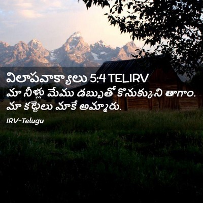 Picture 02 - విలాపవాక్యాలు 5:4 TELIRV - మా నీళ్లు మేము - Bible Verse Picture