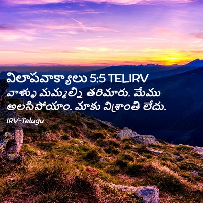 Picture 02 - విలాపవాక్యాలు 5:5 TELIRV - వాళ్ళు మమ్మల్ని - Bible Verse Picture