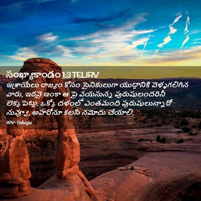 Picture 02 - సంఖ్యాకాండం 1:3 TELIRV - ఇశ్రాయేలు రాజ్యం - Bible Verse Picture